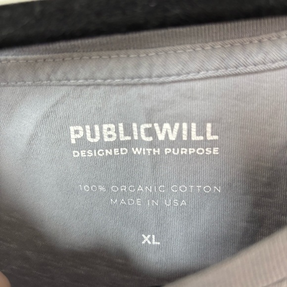 Publicwill Gray World Map Short Sleeve Shirt Size XL - Picture 3 of 8